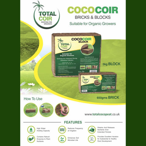 3 Coco Coir Bricks & Blocks suitable for Organic Growers