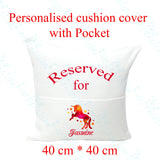 Personalised cushion cover with pocket
