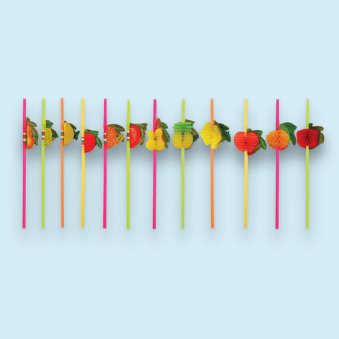 Fruit Cocktail Straws (pack of twelve)