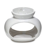 White Ceramic Oval Double Dish Oil and Wax Burner