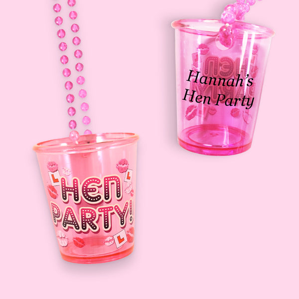 1Pc Beaded Bridal Shot Glass,Hen Party Shot Glasses Bachelor Party Chain  Wine Cup Plastic Necklace Groom And Bride Shot Glasses
