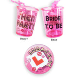 Hen Night Pack - Hen Party Shot Glasses and Badges with Bride To Be Glass and Badge 1 bride to be + 11 H3nParty shot glasses