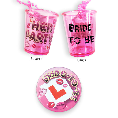 16 Pack Hen Party Shot Glass Necklace Bachelorette Bride Shot Necklace Glass  Beaded Hen Party Bag Fillers for Bachelor Wedding Hen Night Accessories  Bridal Shower Decorations (Hot Pink) : Amazon.co.uk: Home &