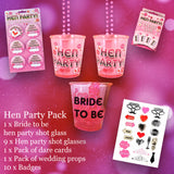 Hen Party Pack with Hen Party Shot Glass and accessories