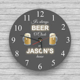 Personalised Wall glass clock - Wine o'clock and others alcohol clocks