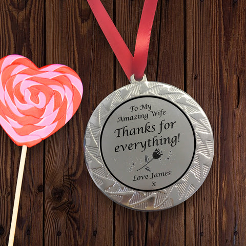Personalised Medal for Wife