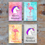 Personalised Unicorn/Flamingo Notebook