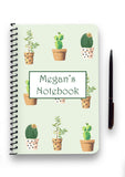 Personalised Cactus Patterned Notebook