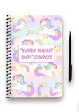 Personalised Unicorn Patterned Notebook