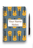 Personalised Guitar Patterned Notebook