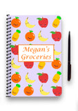 Personalised Kawaii Fruit Patterned Notebook