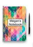 Personalised Geometric Patterned Notebook