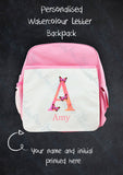 Personalised Watercolour Letter Backpack