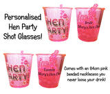 Personalised Hen Party Shot Glass