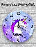 Personalised Unicorn Clock