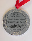 Personalised Medal for Sister