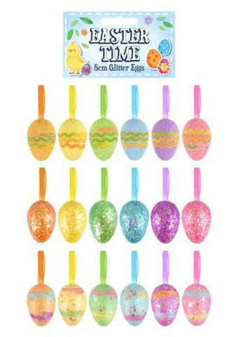 12 Easter Party Decorations Hanging Glitter Sparkling Eggs Gifts Crafts 5cm Hang