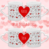 Set of 2 Heart Handle Mugs