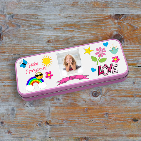 Personalised Pink Stationary Tin