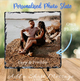 Personalised Photo Rock Slate Display - with stand - Valentines - Memories - Perfect for all occasions