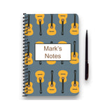 Personalised Guitar Patterned Notebook
