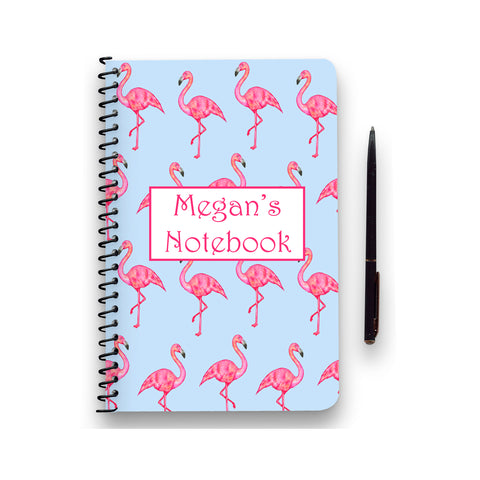 Personalised Flamingo Patterned Notebook