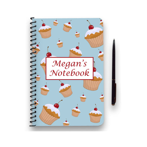 Personalised Cupcake Patterned Notebook