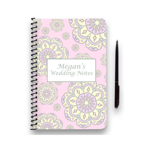 Personalised Pastel Mandala Patterned Notebook